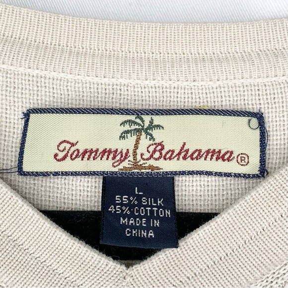 Tommy Bahama Mens Silk and Cotton V-Neck Sweater Size Large - Picture 7 of 7
